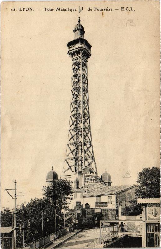Carte postale ancienne Lyon - Tour Metallique de Fourviere à Lyon