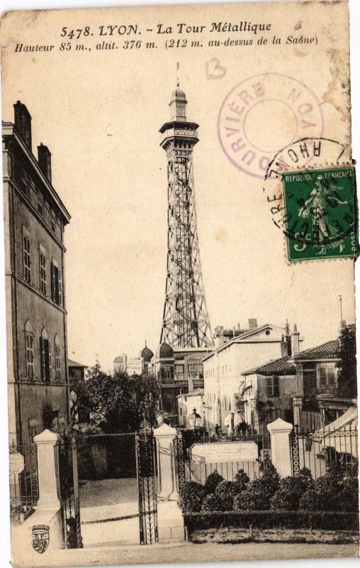 Carte postale ancienne Lyon - La Tour Metallique à Lyon