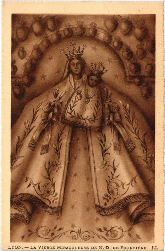 Carte postale ancienne Lyon - La Vierge Miraculeuse à Lyon