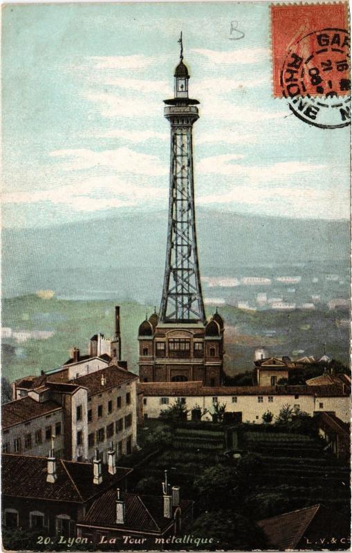 Carte postale ancienne Lyon - La Tour metallique à Lyon