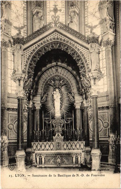 Carte postale ancienne Lyon - Sanctuaire de la Basilique à Lyon