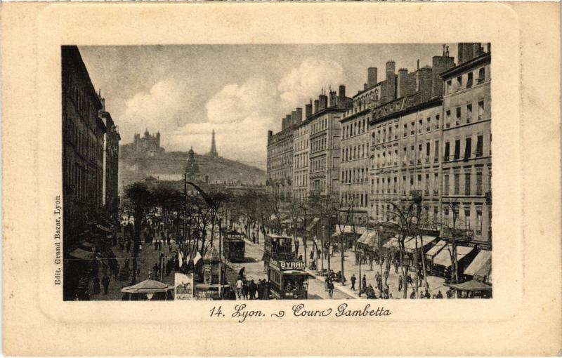 Carte postale ancienne Lyon - Cours Gambetta à Lyon