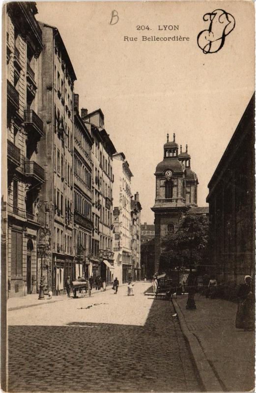 Carte postale ancienne Lyon - Rue Bellecordiere à Lyon
