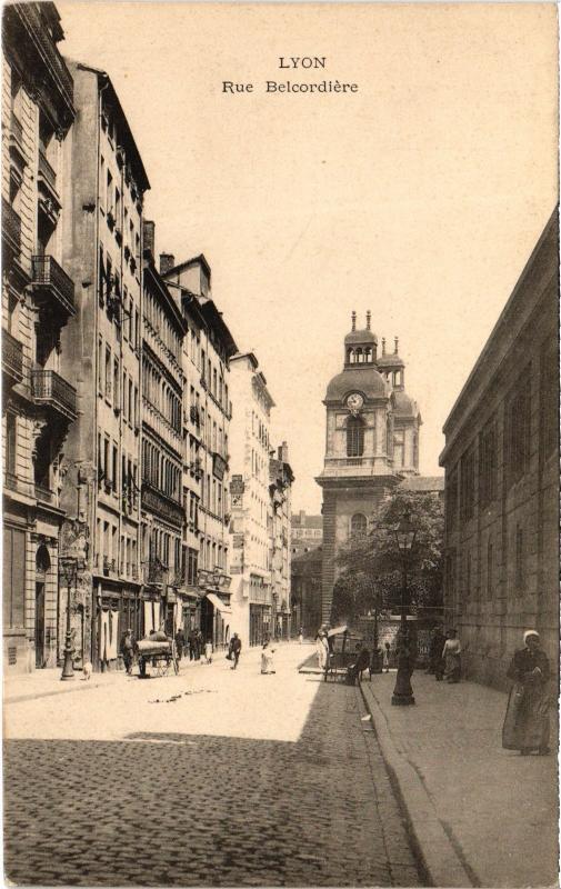 Carte postale ancienne Lyon - Rue Belcordiere à Lyon