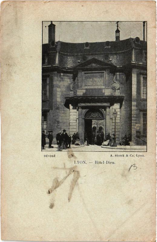 Carte postale ancienne Lyon - Hotel Dieu à Lyon