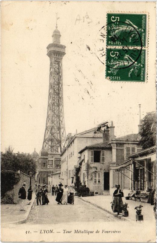 Carte postale ancienne Lyon - Tour Metallique de FOURVIEREs à Lyon