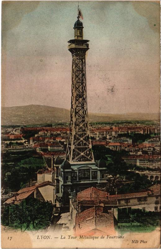 Carte postale ancienne Lyon - Tour Metallique de FOURVIEREs à Lyon