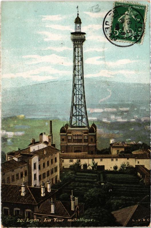 Carte postale ancienne Lyon - La Tour Metallique à Lyon