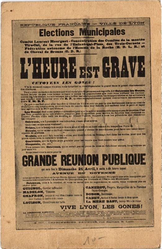 Carte postale ancienne Elections Municipale - L'Heure est Grave