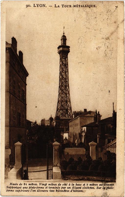 Carte postale ancienne Lyon - La Tour Metallique à Lyon
