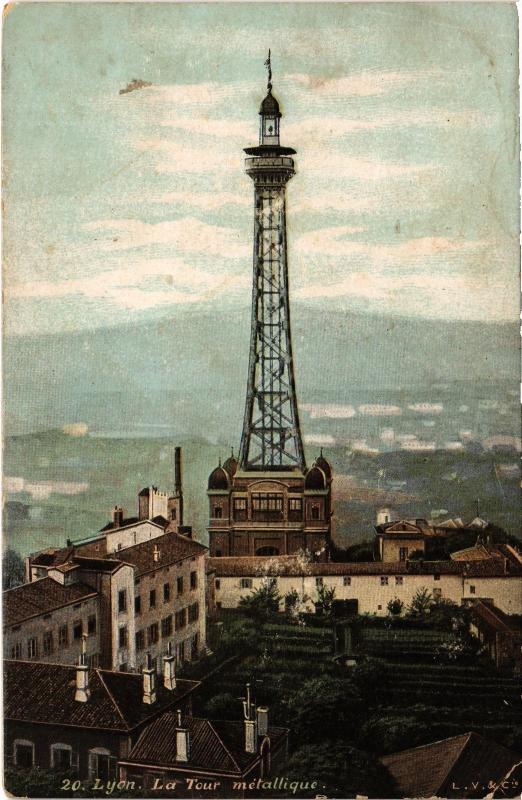 Carte postale ancienne Lyon - La Tour Metallique à Lyon