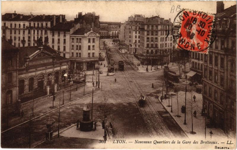 Carte postale ancienne Lyon - Nouveaux Quartiers de la Gare des Brotteaux à Lyon