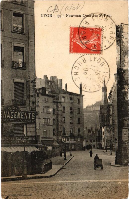 Carte postale ancienne Lyon - Nouveau Quartier Saint-Paul à Lyon