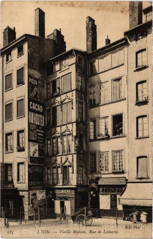 Carte postale ancienne Lyon - Vieille Maison Rue de Laincrie à Lyon