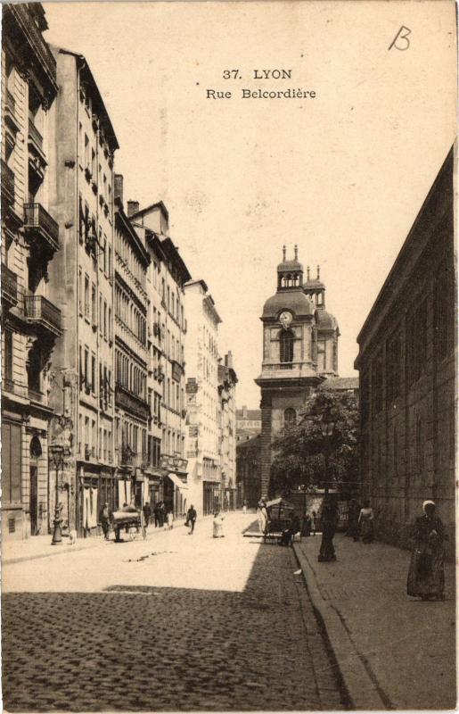 Carte postale ancienne Lyon - Rue Belcordiere à Lyon