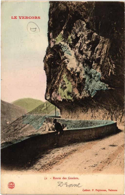 Carte postale ancienne Le Vercors - Route des Goulets