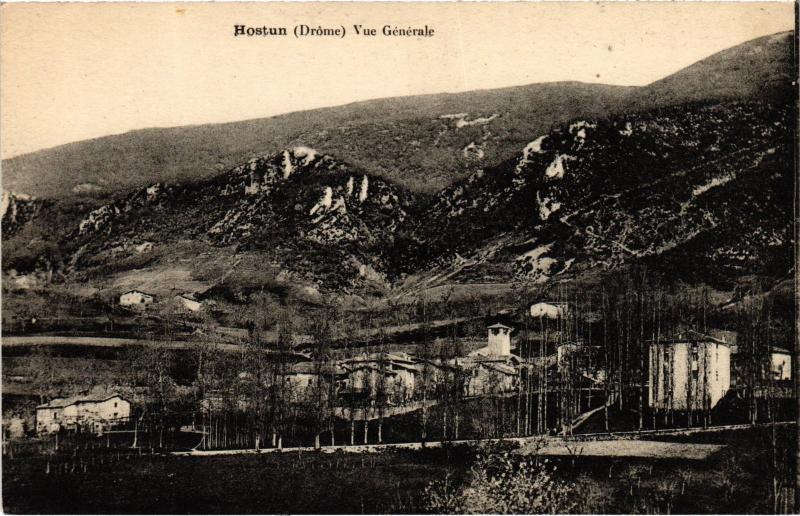 Carte postale ancienne Hostun - Vue générale à Hostun