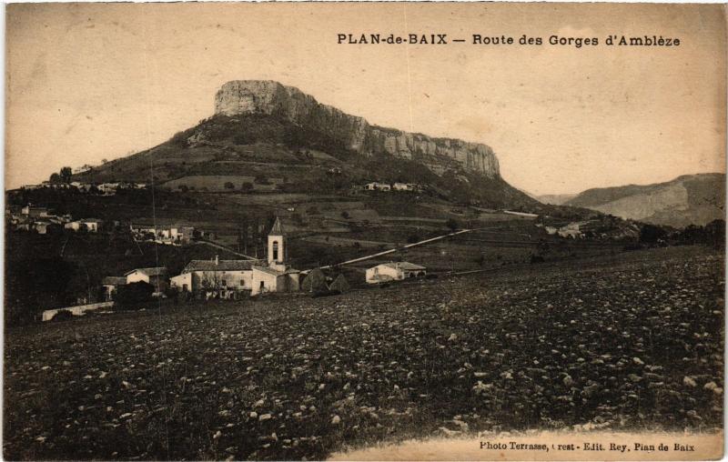 Carte postale ancienne Plan-de-Baix - Route des Gorges d'Ambleze à Plan-de-Baix
