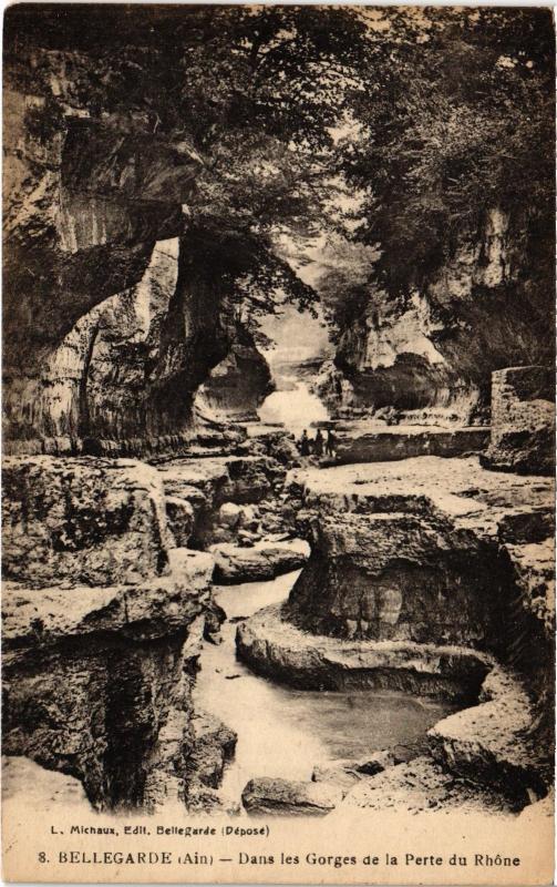 Carte postale ancienne Bellegarde Dans les Gorges de la Perte du Rhone