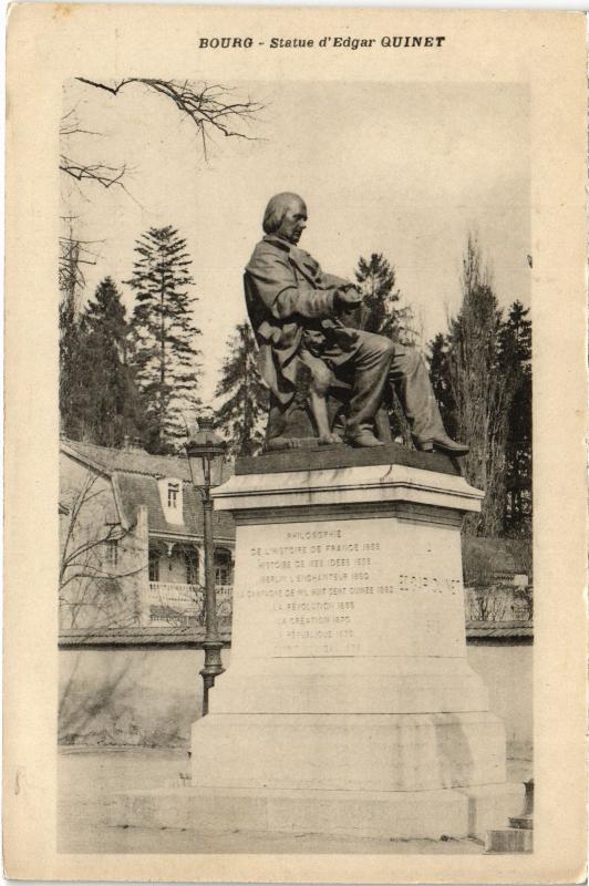 Carte postale ancienne Bourg Statue d'Edgar Quinet