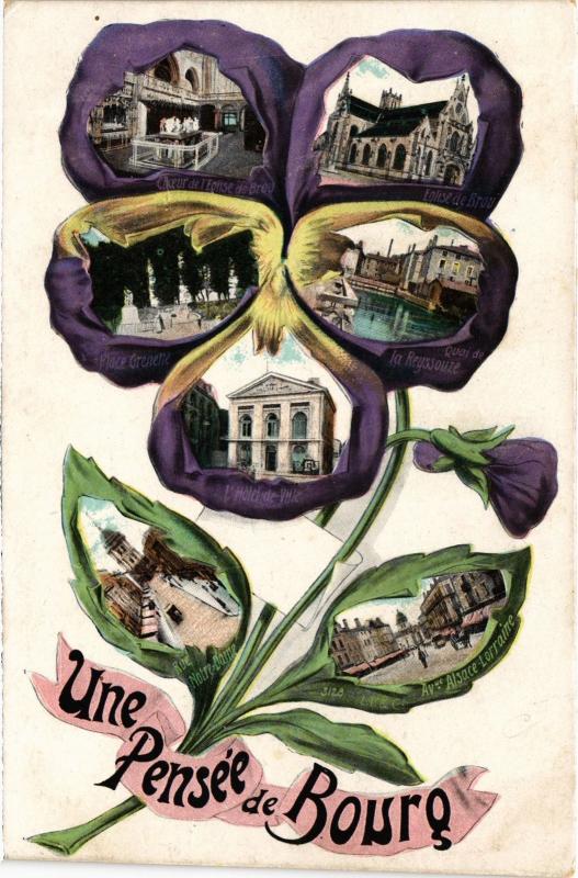 Carte postale ancienne Bourg Une Pensée de Bourg Scenes