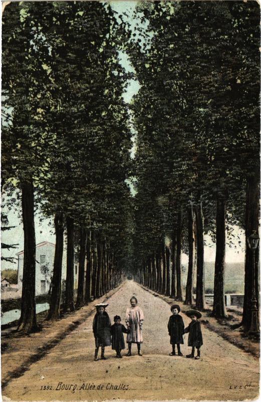 Carte postale ancienne Bourg Allée de Challes