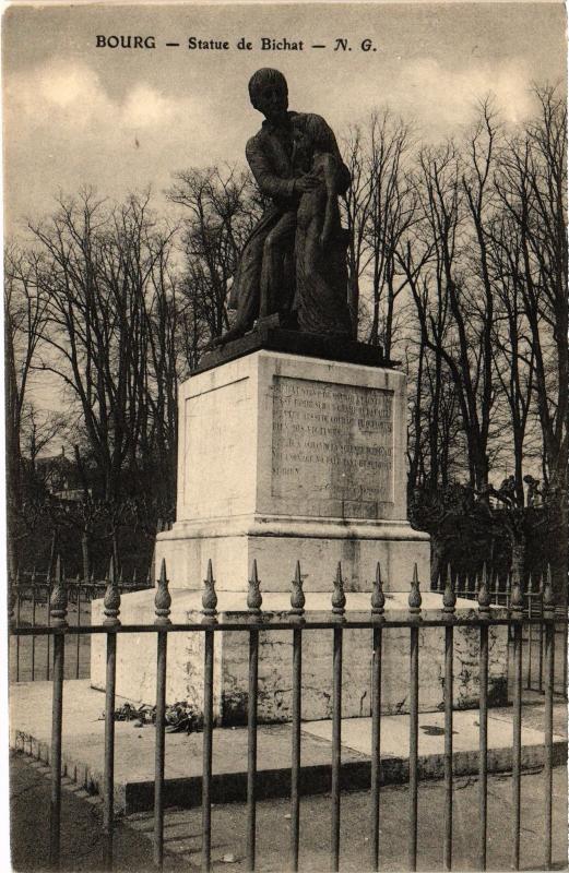 Carte postale ancienne Bourg Statue de Bichat
