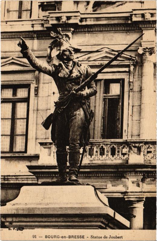 Carte postale ancienne Bourg-en-Bresse Statue de Joubert à Bourg-en-Bresse