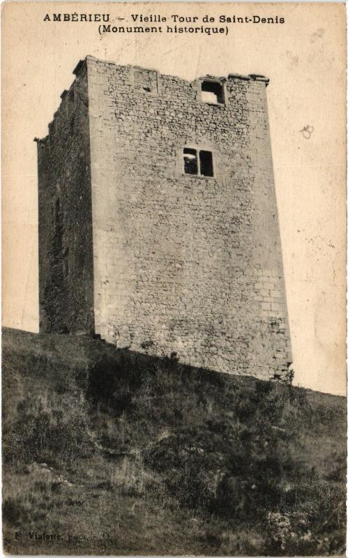 Carte postale ancienne Amberieu Vieille Tour de Saint-Denis
