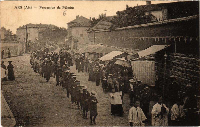 Carte postale ancienne Ars Procession de Pélerins
