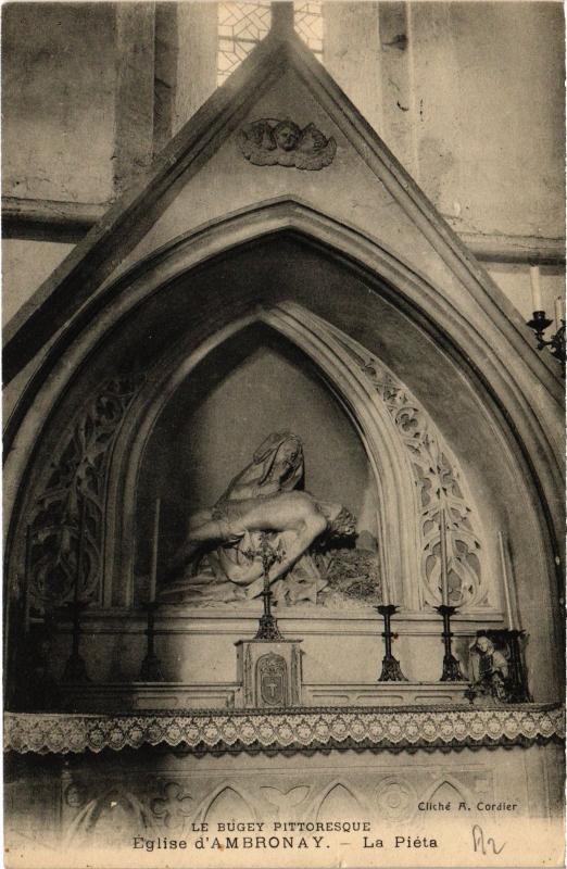 Carte postale ancienne Ambronay Eglise d' Ambronay La Piéta Le Bugey Pittoresque à Ambronay