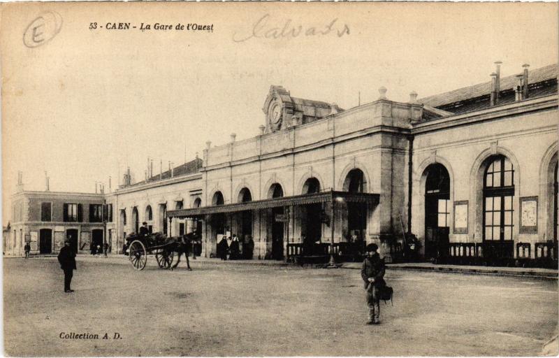 Carte postale ancienne Caen - La Gare de l'OueSaint- à Caen