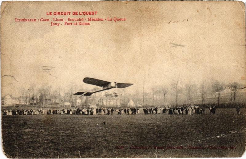 Carte postale ancienne Caen - Le Circuit de L'OueSt - Aviation à Caen