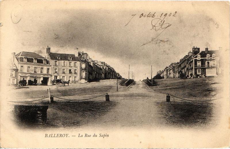 Carte postale ancienne Balleroy - La Rue du Sapin
