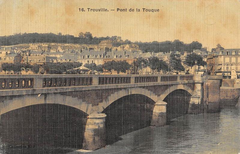 Carte postale ancienne Trouville - Pont De La Touques - Cpa Toilee à Touques