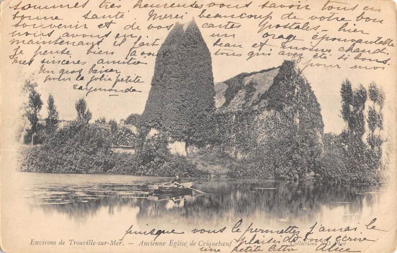 Carte postale ancienne Environs De Trouville - Ancienne Eglise De Cricqueboeuf à Cricqueboeuf