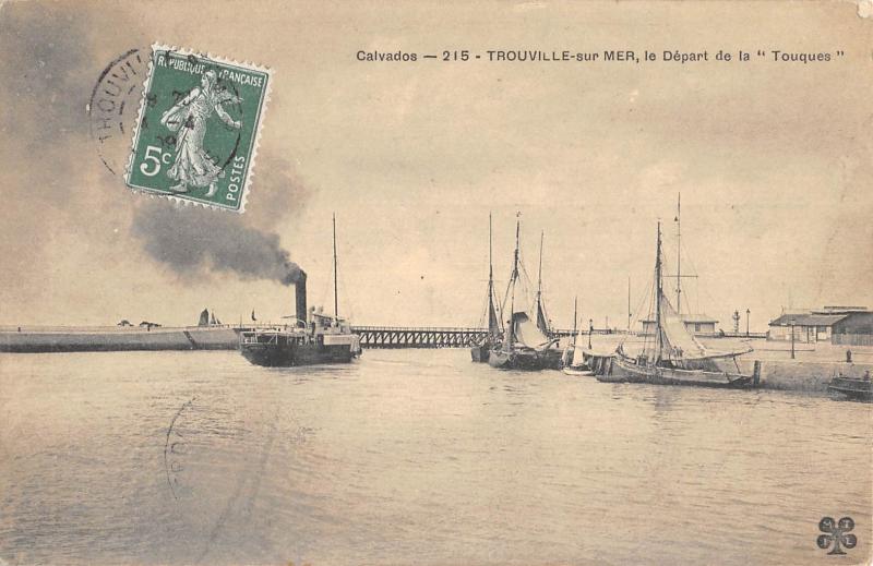 Carte postale ancienne Trouville Sur Mer - Le Depart De La Touques à Trouville-sur-Mer