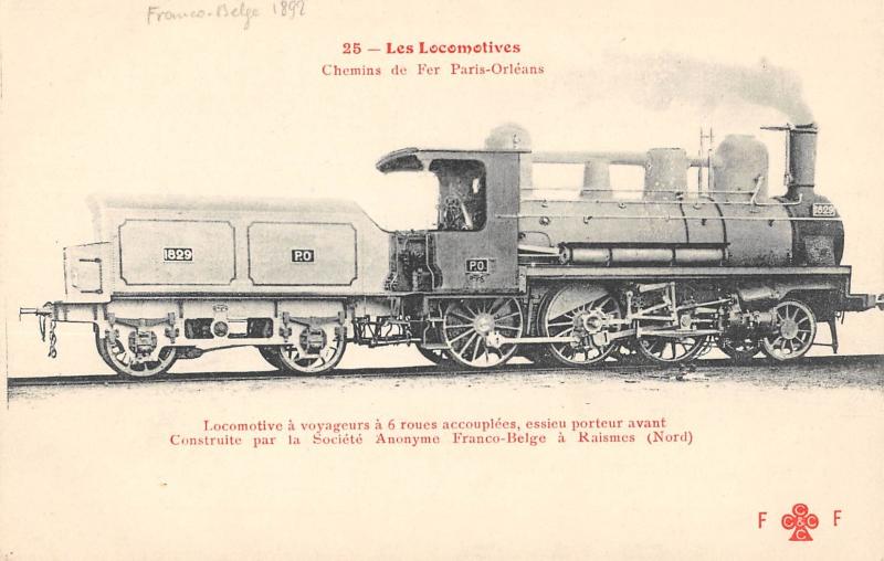 Carte postale ancienne Train - Les Locomotives - Chemin De Fer Paris Orleans - Locomotive A Voyageu