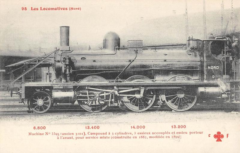 Carte postale ancienne Train - Les Locomotives (Nord) - Machine N°3395