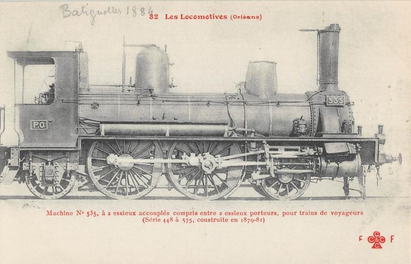 Carte postale ancienne Train - Les Locomotives (Orleans) - Machine N°535