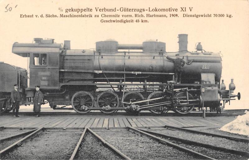 Carte postale ancienne Gekuppelte Verbund Guterzugs Lokomotive Xi V Chemnitz - Train - Locomotive