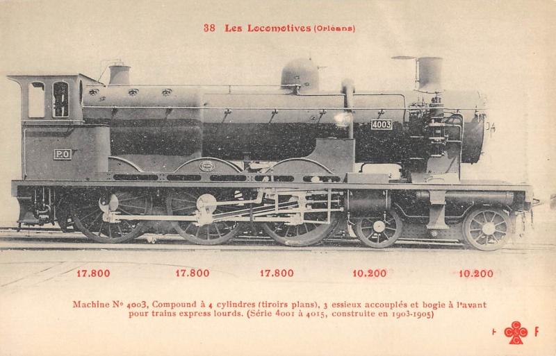 Carte postale ancienne Les Locomotives - (Orleans)  - Machine N°4003