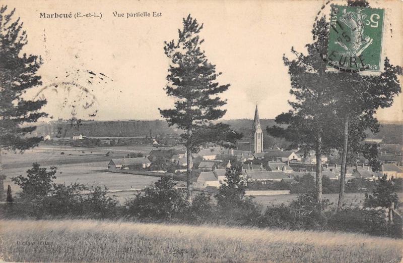 Carte postale ancienne Marboue - Vue Partielle Est à Marboué