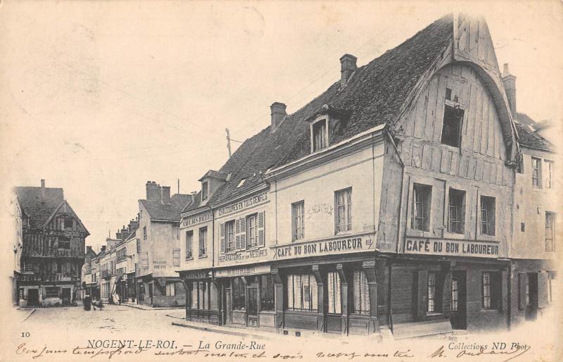 Carte postale ancienne Nogent Le Roi - La Grande Rue à Nogent-le-Roi