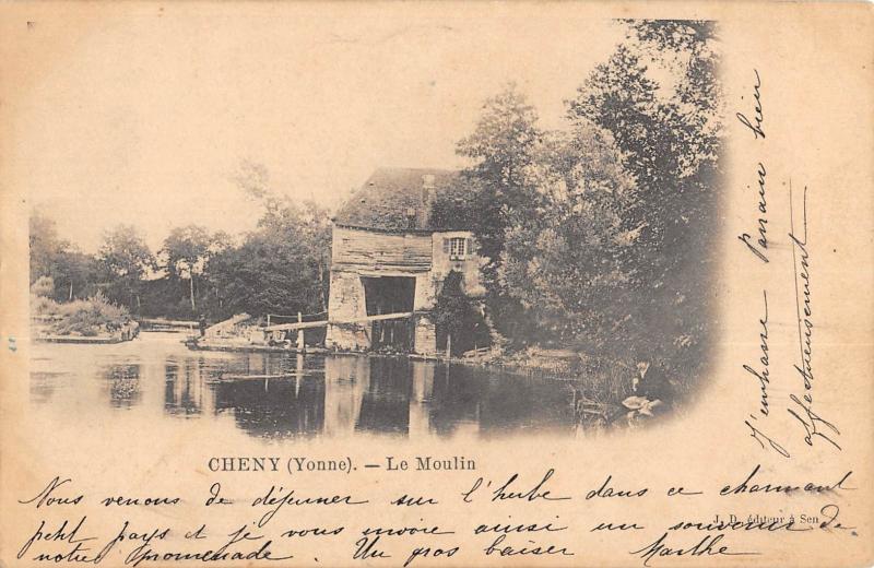 Carte postale ancienne Cheny - Le Moulin à Cheny