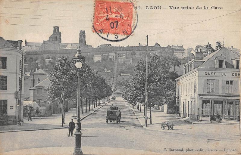 Carte postale ancienne Laon - Vue Prise De La Gare à Laon