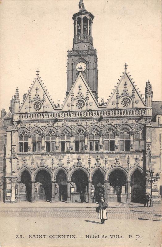 Carte postale ancienne Saint Quentin - Hotel De Ville à Saint-Quentin