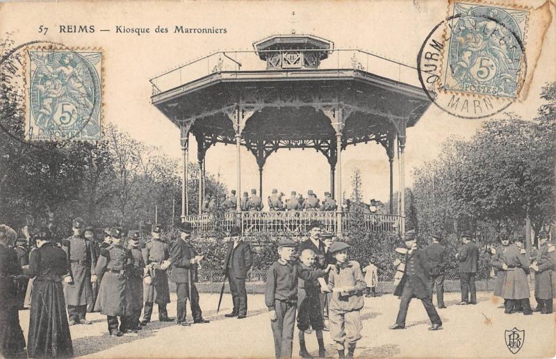 Carte postale ancienne Reims - Kiosque Des Marronniers à Reims