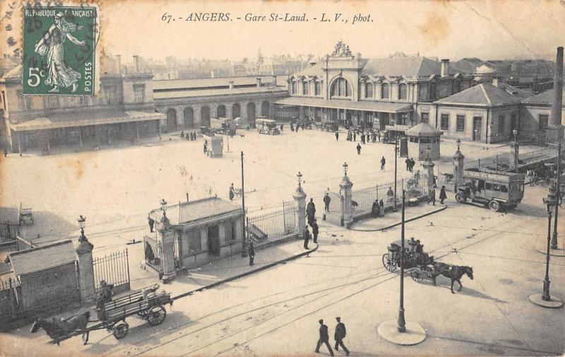 Carte postale ancienne Angers - Gare Saint Laud à Angers