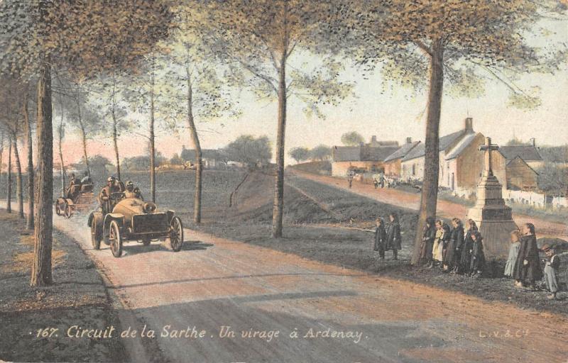Carte postale ancienne Circuit De La Sarthe - Un Virage A Ardenay à Ardenay-sur-Mérize